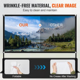 VEVOR Outdoor Movie w/ Stand 180" Portable Movie 16:9 HD Wide Angle Outdoor Projector V952-DSTPMYC180WDPDVTFV0