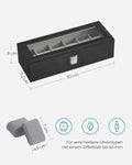 SONGMICS Watch Box for 6 Watches with Glass Lid and Removable Watch Pillows Black Synthetic Leather V227-8498101000085