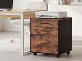 Levede 3-Drawer File Cabinet Mobile Filing Storage Cabinet Organiser Home Office HO0608-BR-AU