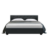 Artiss Bed Frame Queen Size Gas Lift Charcoal VILA BFRAME-E-VILA-Q-CHAR-AB
