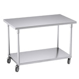 SOGA 120cm Commercial Catering Kitchen Stainless Steel Prep Work Bench Table with Wheels WORKBENCHSS8009120CM