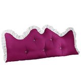 SOGA 120cm Burgundy Princess Bed Pillow Headboard Backrest Bedside Tatami Sofa Cushion with Ruffle PILLOWSLK120BURGUNDY