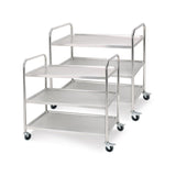 SOGA 2X 3 Tier 86x54x94cm Stainless Steel Kitchen Dinning Food Cart Trolley Utility Round Large FOODCART1101X2