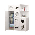 SOGA 10 Cubes White Portable Wardrobe Divide-Grid Modular Storage Organiser Foldable Closet with WROBE3520