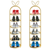 SOGA 2X 6 Tier Bunny Ears Shape Gold Plated Metal Shoe Organizer Space Saving Portable Footwear FPOTXJ09X2