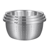 SOGA Stainless Steel Nesting Basin Colander Perforated Kitchen Sink Washing Bowl Metal Basket BOWL609