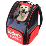 SOGA Red Pet Carrier Backpack Breathable Mesh Portable Safety Travel Essentials Outdoor Bag PETBAGA35RED