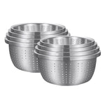 SOGA 2X Stainless Steel Nesting Basin Colander Perforated Kitchen Sink Washing Bowl Metal Basket BOWL613X2