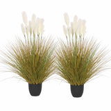 SOGA 2X 137cm Artificial Indoor Potted Reed Bulrush Grass Tree Fake Plant Simulation Decorative APLANTFH621X2