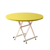 SOGA Yellow Dining Table Portable Round Surface Space Saving Folding Desk Home Decor TABLERD725