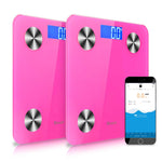 SOGA 2X Wireless Bluetooth Digital Body Fat Scale Bathroom Health Analyser Weight Pink BODYFATSCALEBLUETOOTHPINKX2