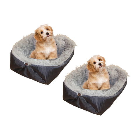 SOGA 2X Black Dual-purpose Cushion Nest Cat Dog Bed Warm Plush Kennel Mat Pet Home Travel Essentials CARPETBAG01X2