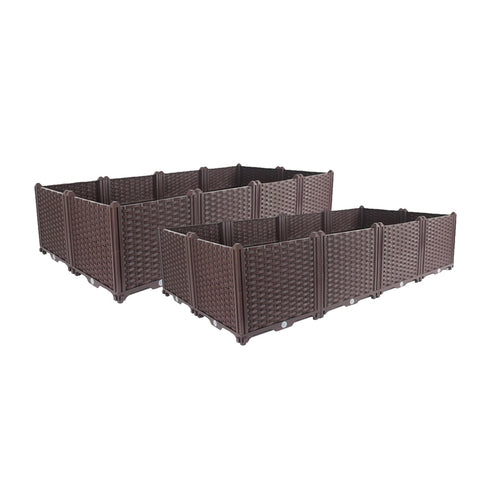 SOGA 2X 160cm Raised Planter Box Vegetable Herb Flower Outdoor Plastic Plants Garden Bed Deepen PLANTBOX8DX2