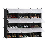 SOGA 6 Tier 3 Column Shoe Rack Organizer Sneaker Footwear Storage Stackable Stand Cabinet Portable SHOEBOX306