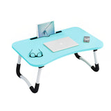 SOGA Blue Portable Bed Table Adjustable Foldable Bed Sofa Study Table Laptop Mini Desk with Notebook BEDTABLEG43