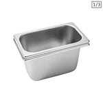 SOGA 2X Gastronorm GN Pan Full Size 1/3 GN Pan 15cm Deep Stainless Steel Tray GASTRONORMPANS5417X2