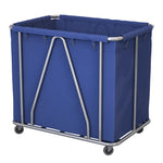 SOGA Stainless Steel Commercial Large Soiled Linen Laundry Trolley Cart with Wheels Blue SOGA057B