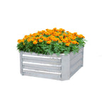 SOGA 90cm Square Galvanised Raised Garden Bed Vegetable Herb Flower Outdoor Planter Box METALBSIL516