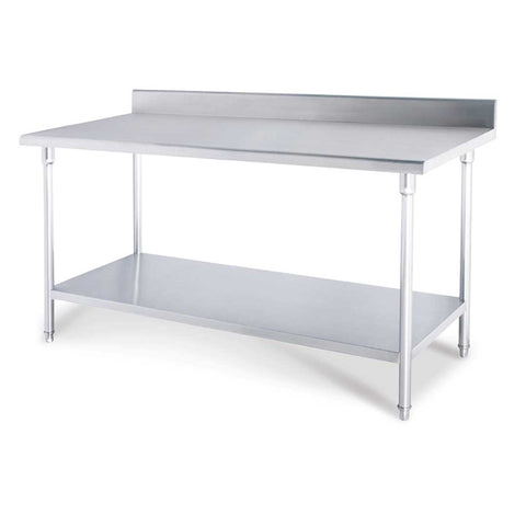 SOGA Commercial Catering Kitchen Stainless Steel Prep Work Bench Table with Back-splash 100*70*85cm WORKBENCHSS2002100CM