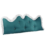 SOGA 120cm Blue-Green Princess Bed Pillow Headboard Backrest Bedside Tatami Sofa Cushion with Ruffle PILLOWSLK120BLUE