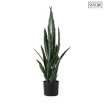 SOGA 97cm Sansevieria Snake Artificial Plants with Black Plastic Planter Greenery, Home Office Decor APLANTFH9712