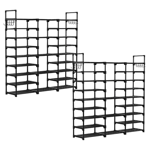 SOGA 2X 21-Shelf Tier Shoe Storage Shelf Space-Saving Caddy Rack Organiser with Handle RACK0006X2