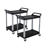 SOGA 2X 2 Tier Food Trolley Portable Kitchen Cart Multifunctional Big Utility Service with wheels FOODCART1521X2