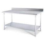 SOGA Commercial Catering Kitchen Stainless Steel Prep Work Bench Table with Back-splash 120*70*85cm WORKBENCHSS2003120CM
