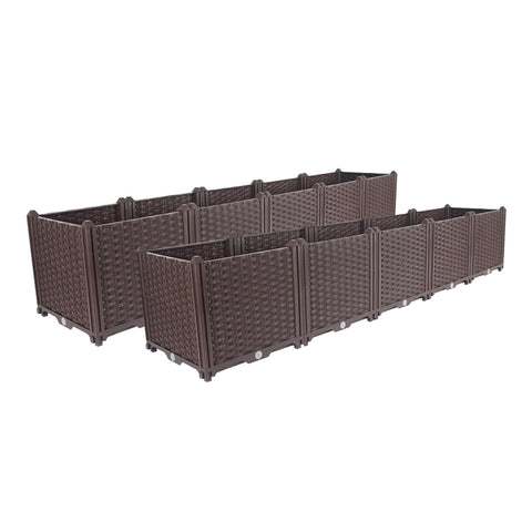 SOGA 2X 200cm Raised Planter Box Vegetable Herb Flower Outdoor Plastic Plants Garden Bed Deepen PLANTBOX5BX2