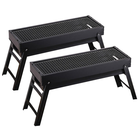 SOGA 2X 60cm Portable Folding Thick Box-type Charcoal Grill for Outdoor BBQ Camping CHARCOALBBQGRILLBOX60CMX2