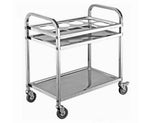 SOGA 2 Tier Stainless Steel 8 Compartment Kitchen Seasoning Car Service Trolley Condiment Holder FOODCART1209