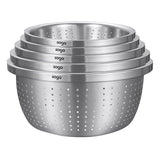 SOGA Stainless Steel Nesting Basin Colander Perforated Kitchen Sink Washing Bowl Metal Basket BOWL621