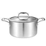 SOGA 20cm Stainless Steel Soup Pot Stock Cooking Stockpot Heavy Duty Thick Bottom with Glass Lid CASSEROLETRISPE20