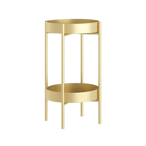 SOGA 2 Layer 50cm Gold Metal Plant Stand Flower Pot Holder Corner Shelving Rack Indoor Display FPOTH50GLD