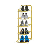 SOGA 5 Tier Gold Plated Metal Shoe Organizer Space Saving Portable Footwear Storage Shelf FPOTXJ12