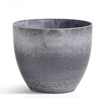 SOGA 27cm Weathered Grey Round Resin Plant Flower Pot in Cement Pattern Planter Cachepot for Indoor FPOTA3210