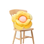 SOGA Yellow Double Flower Shape Cushion Soft Bedside Floor Plush Pillow Home Decor SCUSHION003