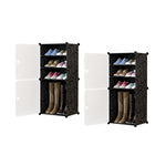 SOGA 2X 4 Tier Shoe Rack Organizer Sneaker Footwear Storage Stackable Stand Cabinet Portable SHOEBOX100X2