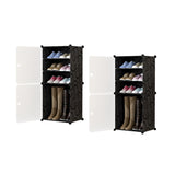 SOGA 2X 4 Tier Shoe Rack Organizer Sneaker Footwear Storage Stackable Stand Cabinet Portable SHOEBOX100X2