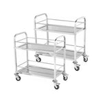 SOGA 2X 2 Tier 95x50x95cm Stainless Steel Drink Wine Food Utility Cart Large FOODCART1204X2