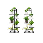 SOGA 2X 6 Tier 7 Pots Black Metal Plant Stand Flowerpot Display Shelf Rack Indoor Home Office Decor FPOTH04X2