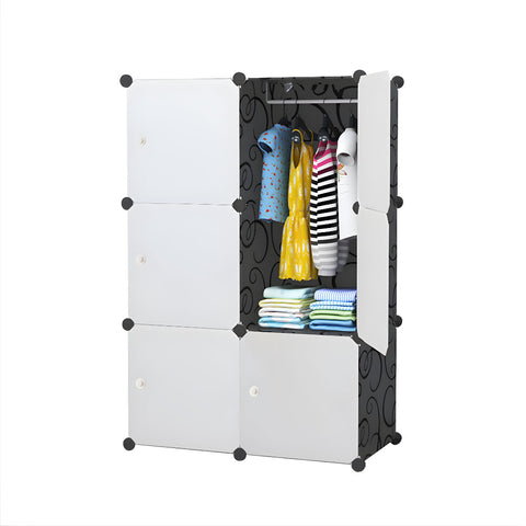 SOGA 3 Tier 6-Cube Portable Wardrobe Divide-Grid Modular Storage Organiser Foldable Closet WROBE1770