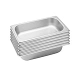 SOGA 6X Gastronorm GN Pan Full Size 1/3 GN Pan 6.5 cm Deep Stainless Steel Tray GASTRONORMPANS5415X6A