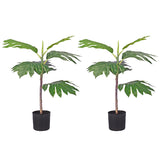 SOGA 2X 60cm Artificial Natural Green Split-Leaf Philodendron Tree Fake Tropical Indoor Plant Home APLANTMBS606X2