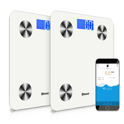 SOGA 2X Wireless Bluetooth Digital Body Fat Scale Bathroom Health Analyser Weight White BODYFATSCALEBLUETOOTHWHITEX2