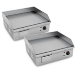 SOGA 2X Electric Stainless Steel Ribbed Griddle Commercial Grill BBQ Hot Plate GRIDDLE818-10GX2