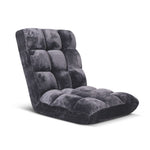 SOGA Floor Recliner Folding Lounge Sofa Futon Couch Folding Chair Cushion Grey LOUNGECHAIRGREY