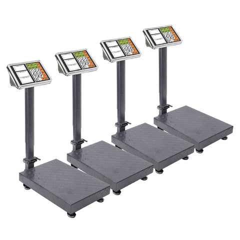 SOGA 4X 150kg Electronic Digital Platform Scale Computing Shop Postal Weight Black 150KGPLATFORMSCALESBLACKX4