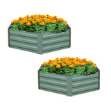 SOGA 2X 60cm Hexagon Shape Galvanised Raised Garden Bed Vegetable Herb Flower Outdoor Planter Box METALBGRE520X2