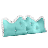 SOGA 150cm Light Blue Princess Bed Pillow Headboard Backrest Bedside Tatami Sofa Cushion with Ruffle PILLOWSLK150LIGHTBLUE